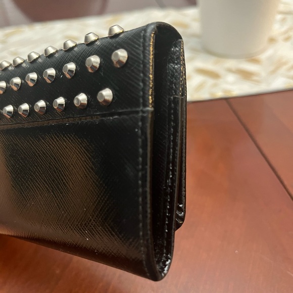 ‼️SOLD‼️PRADA Long Wallet Black Saffiano Leather studded Limited Edition - Picture 14 of 15